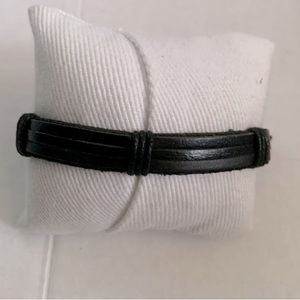 Black Leather Multi Strap Bracelet